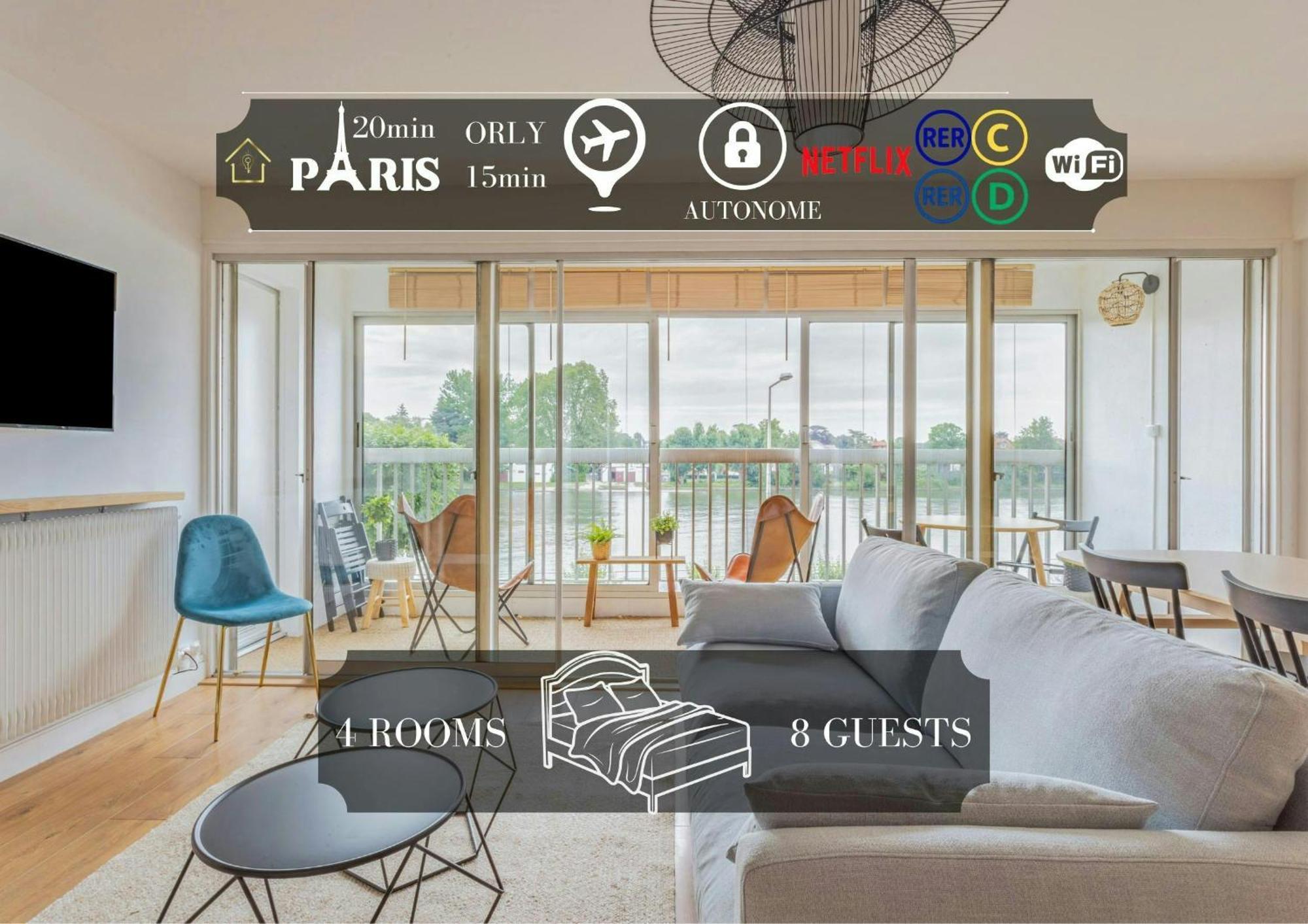 Appart'Hotel Luminous Vue Seine- Paris 15Min Juvisy-sur-Orge Luaran gambar